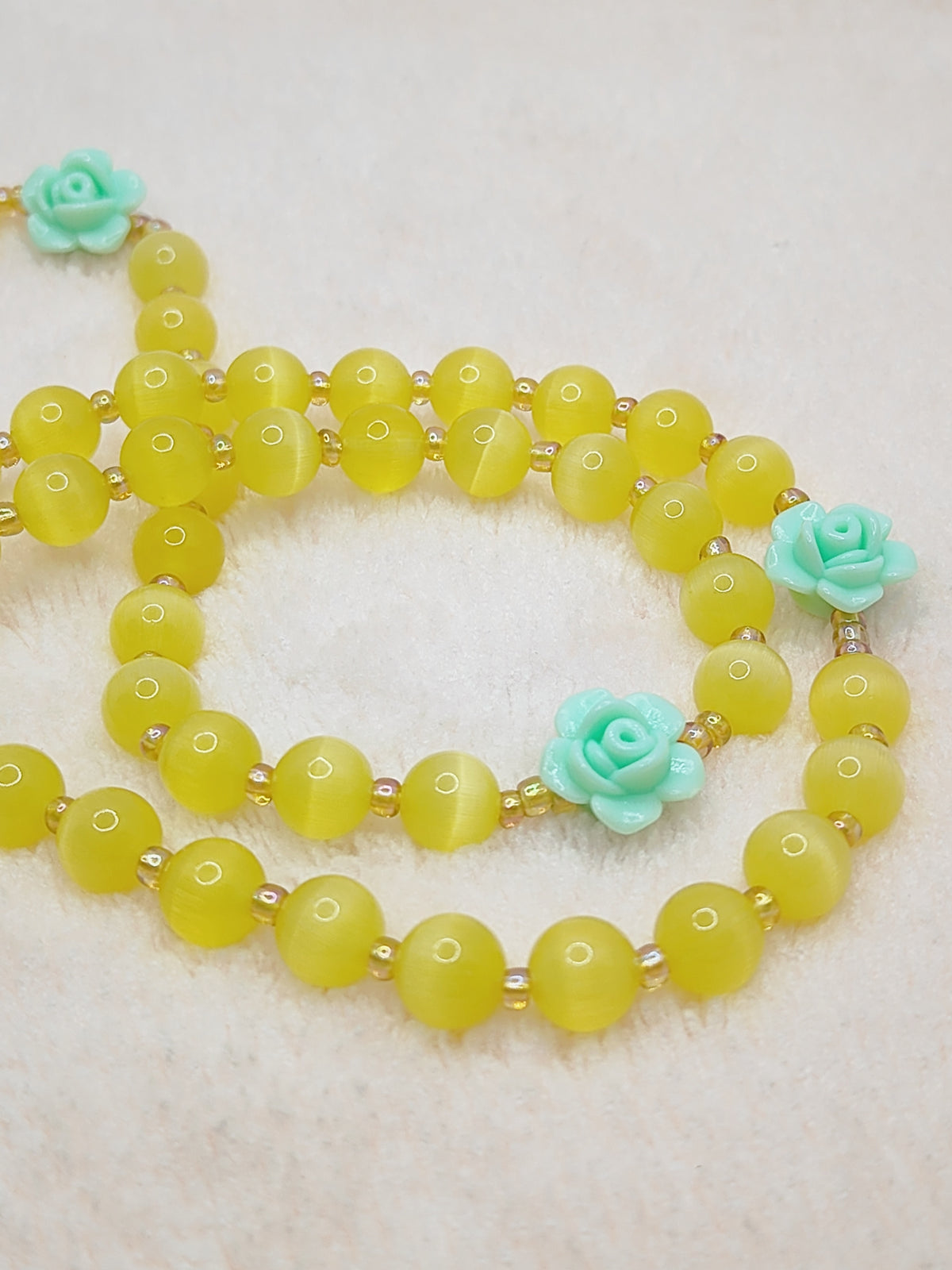 Golden Garden Cat Eye Rosary