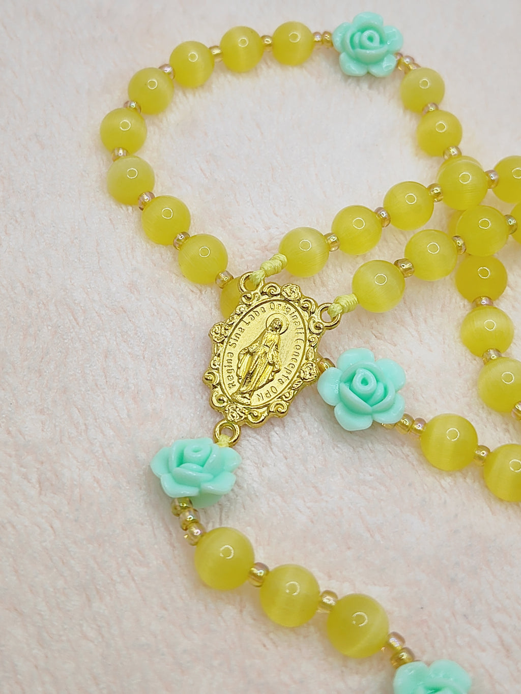 Golden Garden Cat Eye Rosary