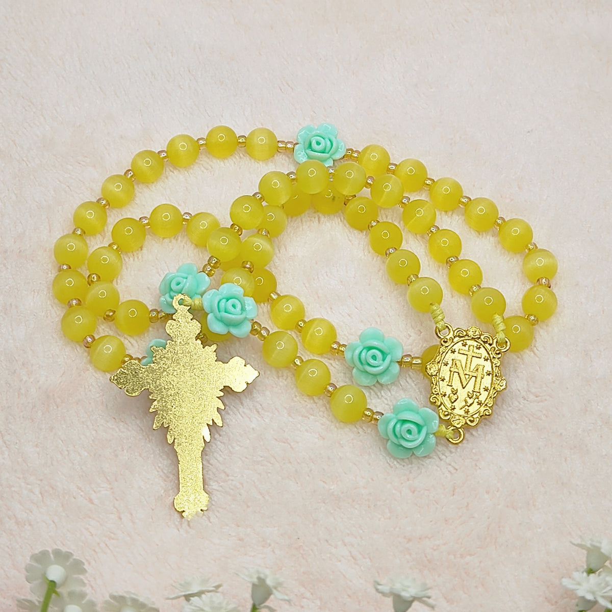 Golden Garden Cat Eye Rosary