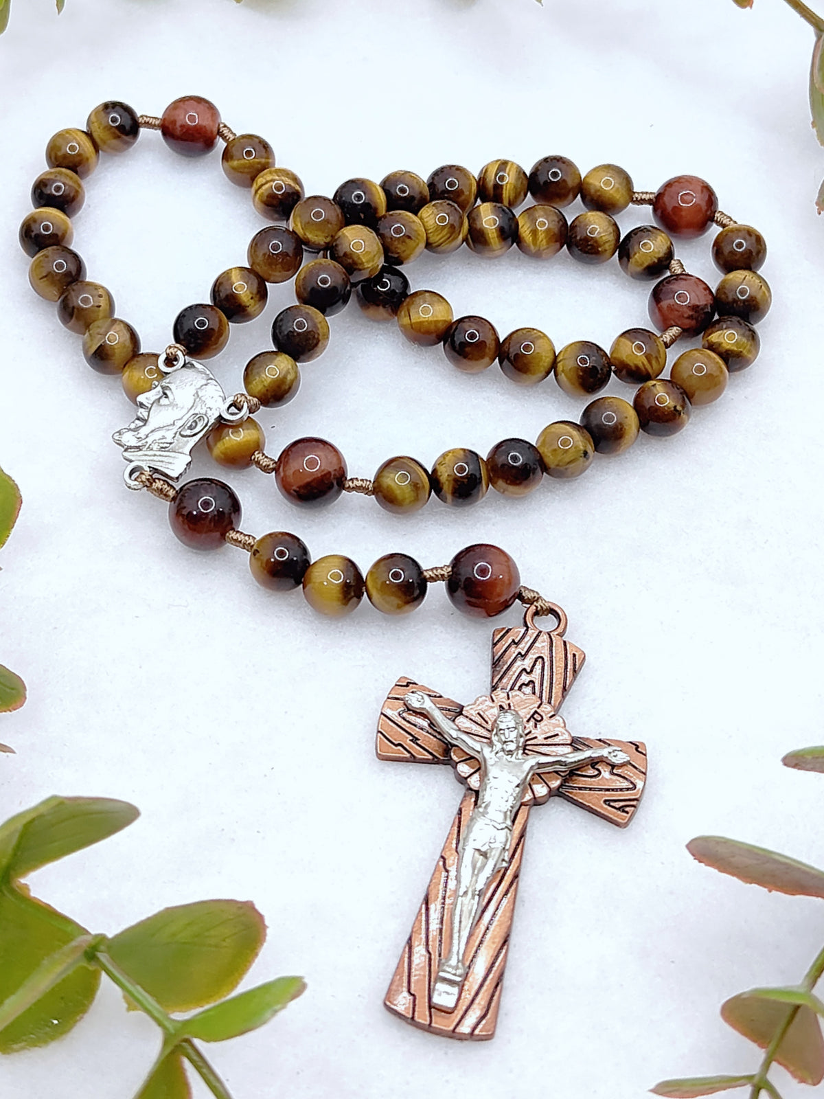 Saint Padre Pio Strength & Tiger Eye Rosary