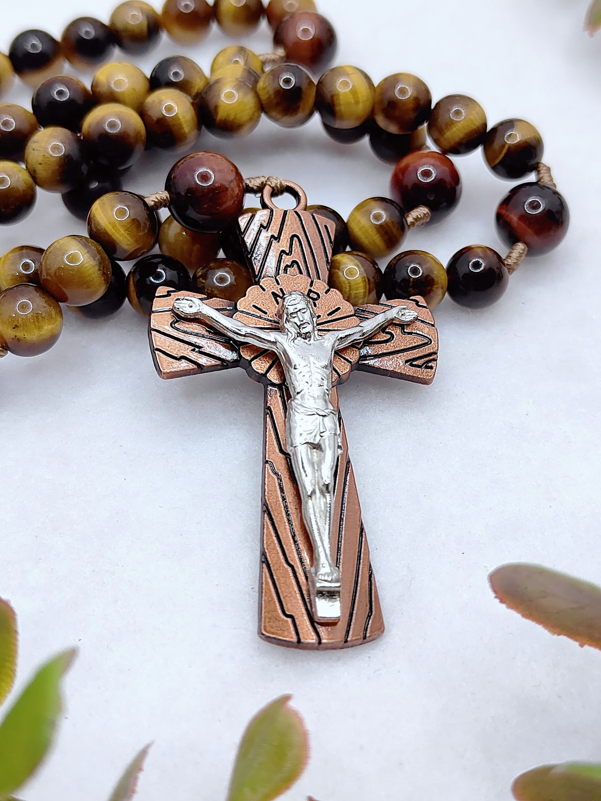 Saint Padre Pio Strength & Tiger Eye Rosary