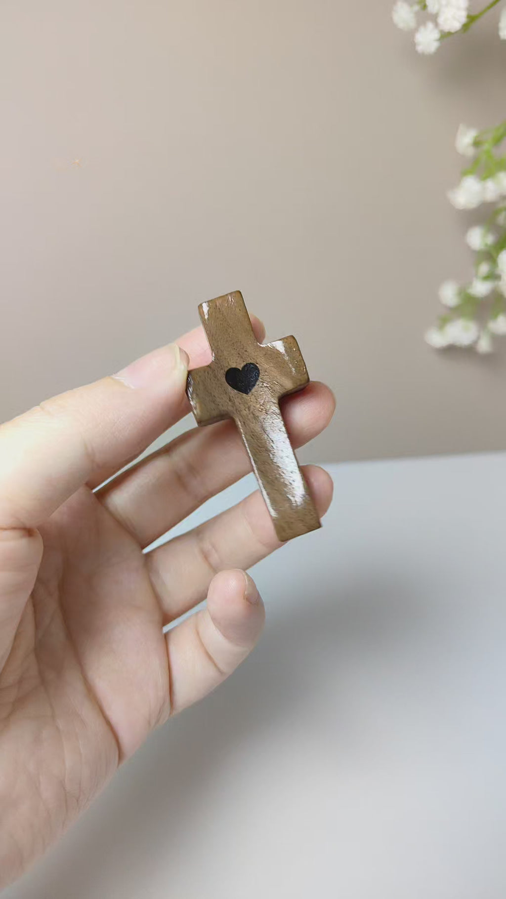 Wooden Handheld Comfort Cross